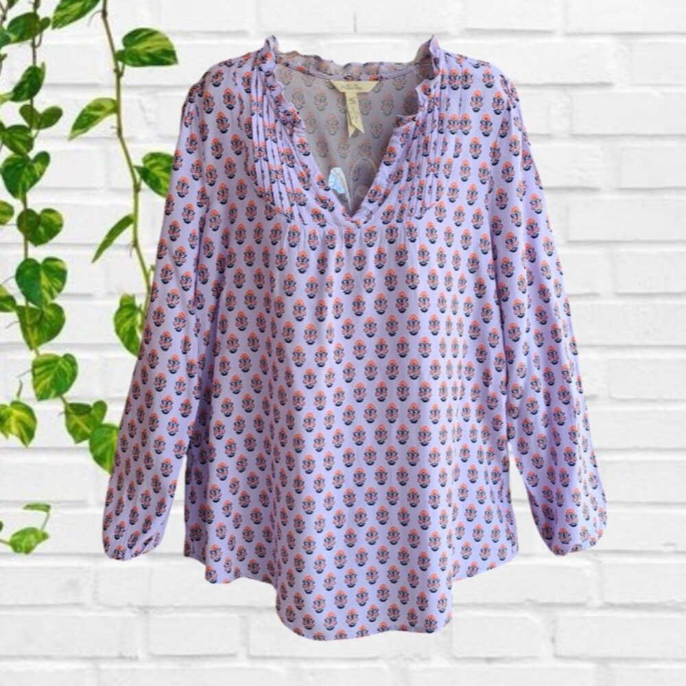 Matilda Jane Delicate Topiary Blouse Purple Top Pink Womens Size M